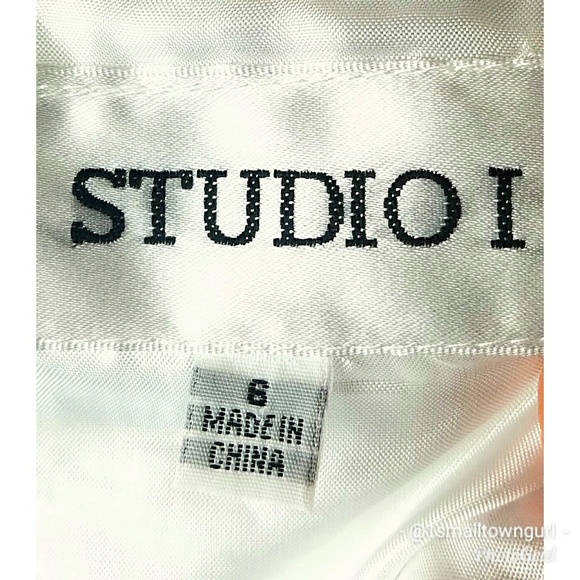 Studio One Sheath Dress White With Floral Design 6 - Picture 5 of 6